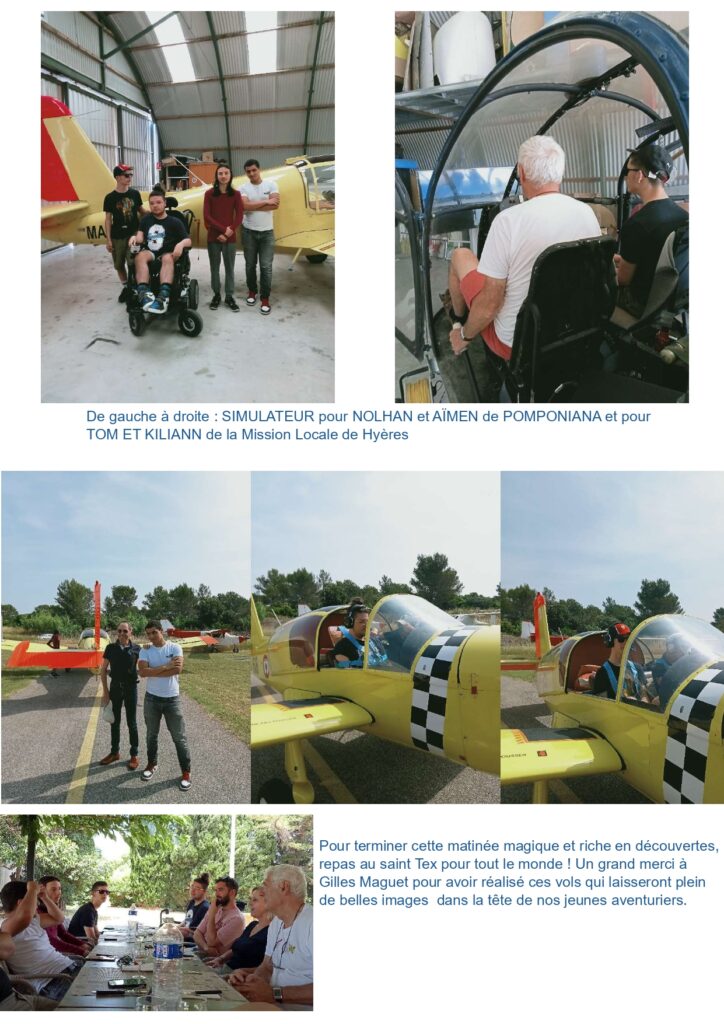 Vols et simulateur hélico pour deux jeunes autistes  et 2 personnes handicapées de Pompononia